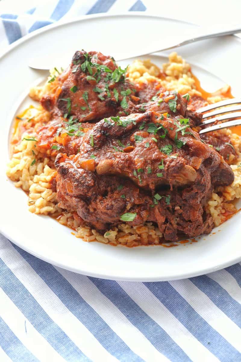 Creole Oxtails Stew on a plate.