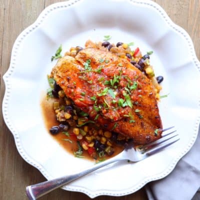 Flounder with Charred Salsa