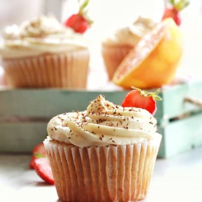 Orange-Strawberry Cupcakes with Mascarpone Icing