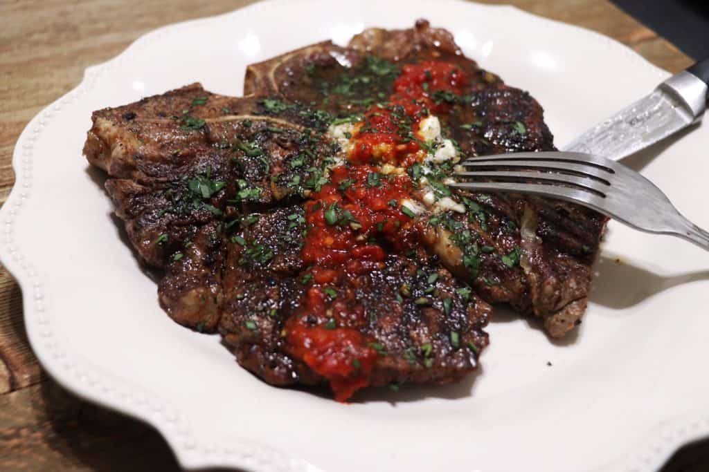 T-bone with Rosemary Hash Browns