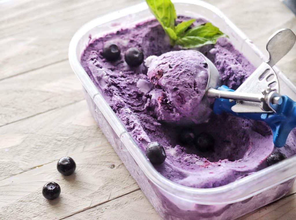 Blueberry Basil Ice Cream