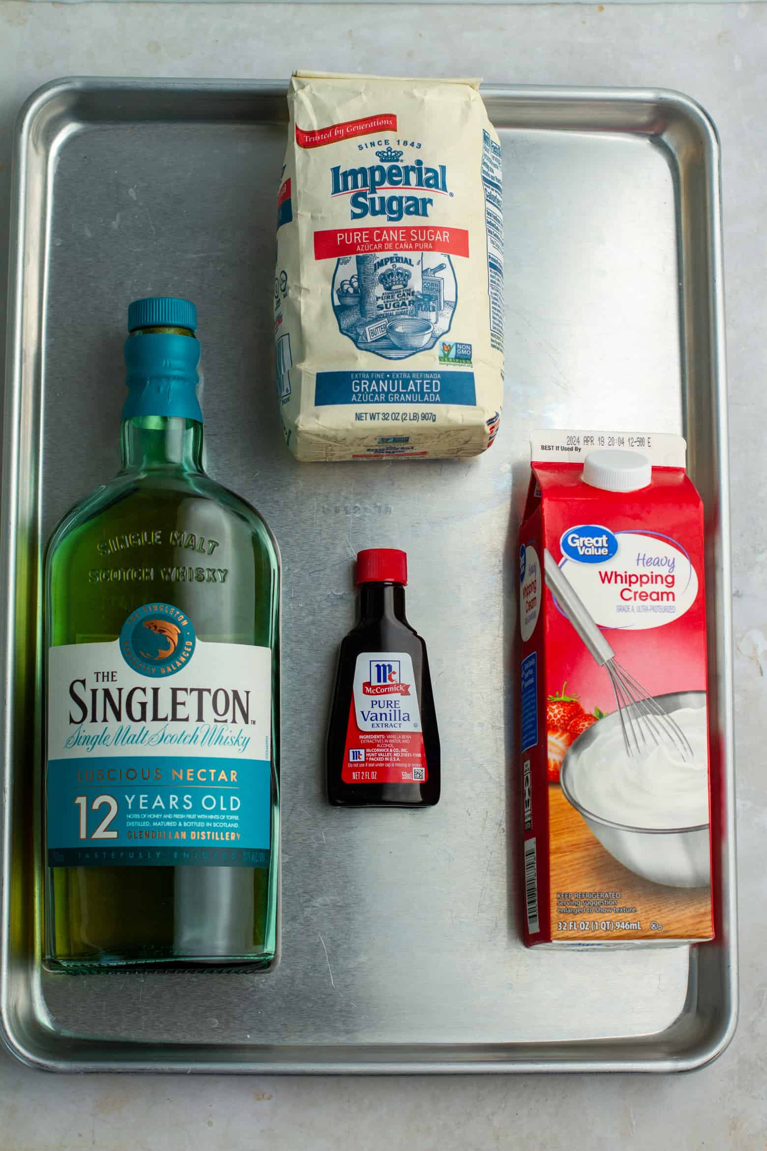 Alcoholic Infused Whipped Cream Ingredients
