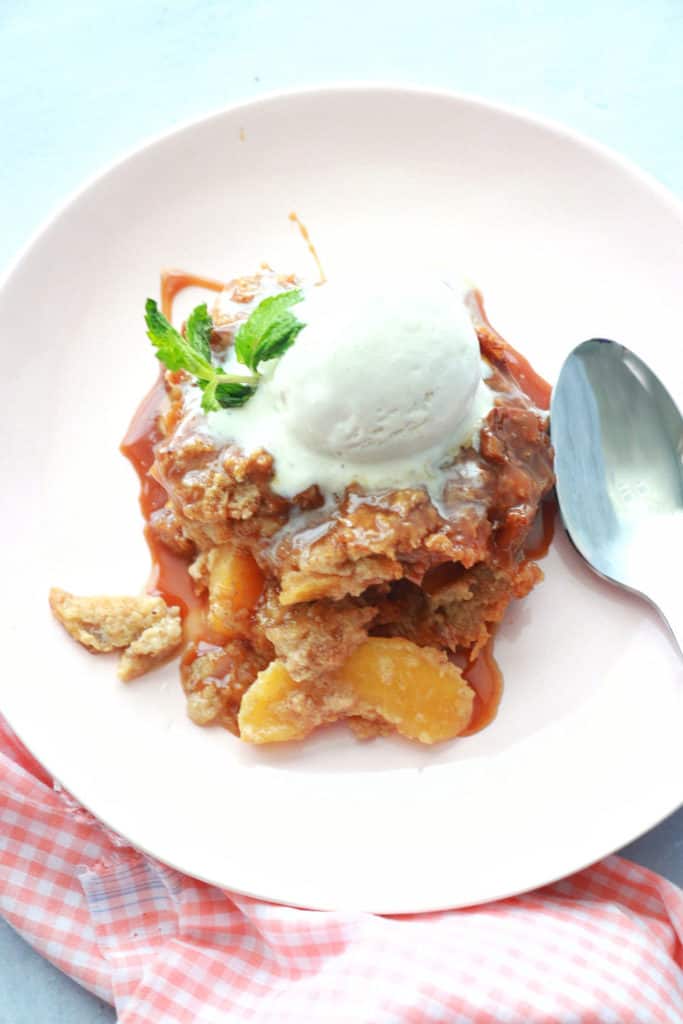 Peach Bread Pudding with Caramel Sauce4