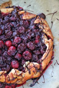 Cherry Galette with Chocolate Port Sauce