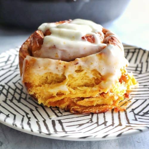Sweet Potato Cinnamon Rolls on a plate