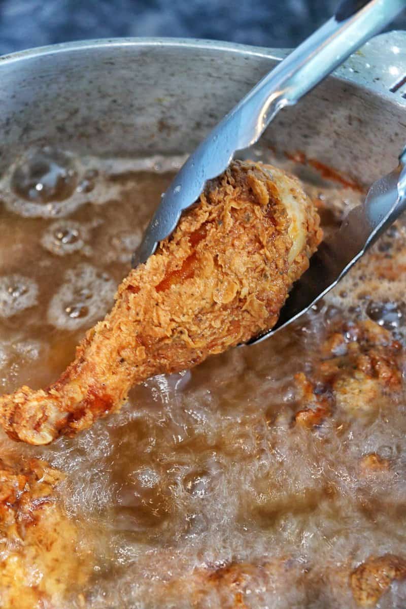 Southern Fried Chicken coming out the grease
