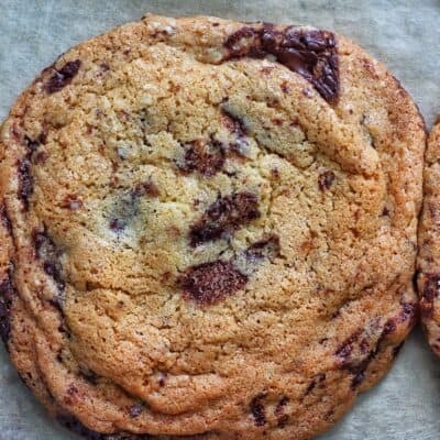 Baked Chewy Dark Chocolate Chip cookie