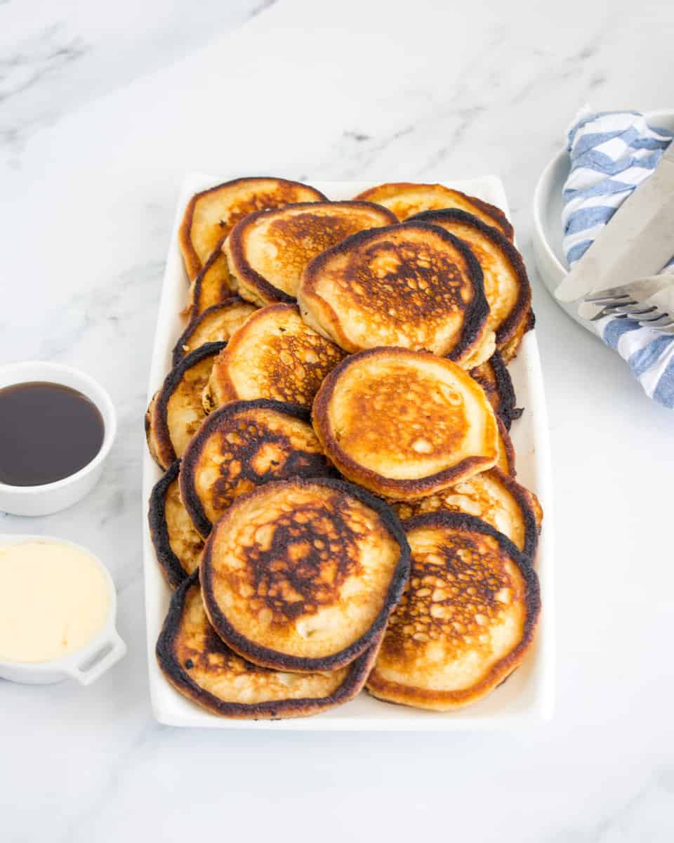 pancakes on a platter