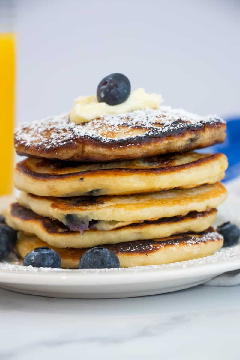 Stack of Blueberry Buttermilk Pancakes