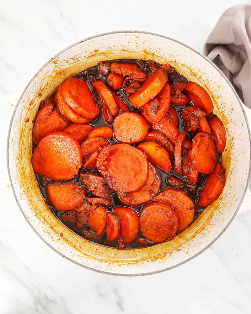candied yams in a pot