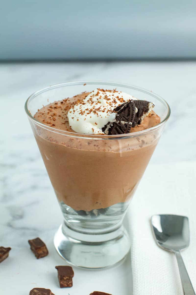Homemade Chocolate Cornstarch Pudding in glass