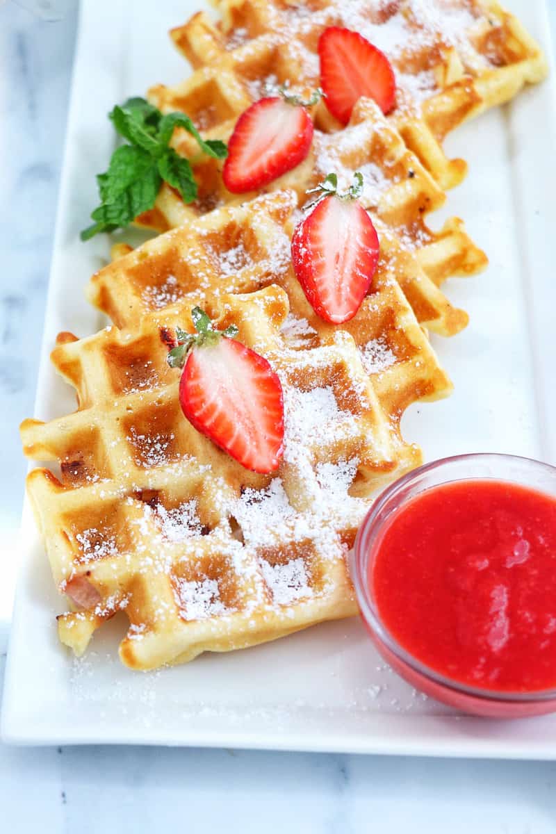Strawberry Waffles close up