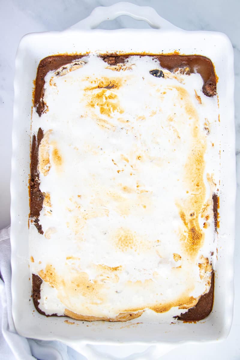 Sweet Potato Casserole with Marshmallows in pan