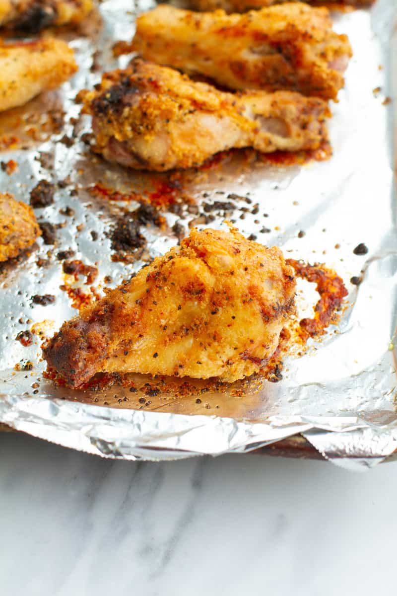 Crispy Baked Chicken Wings on a baking sheet
