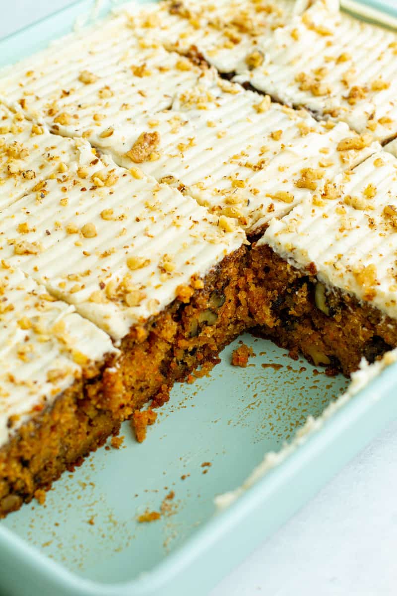 Carrot Walnut Cake with Missing Pieces