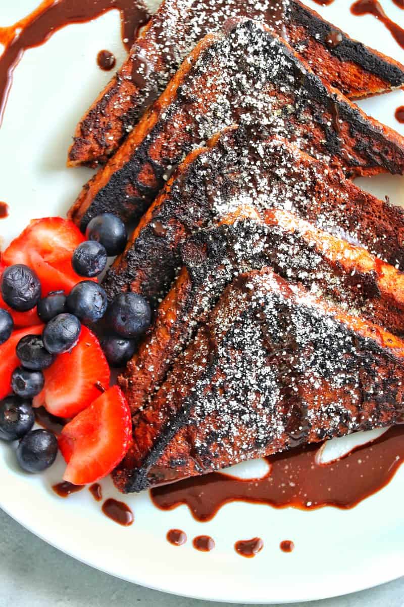 Close-up of Chocolate French Toast on a plate
