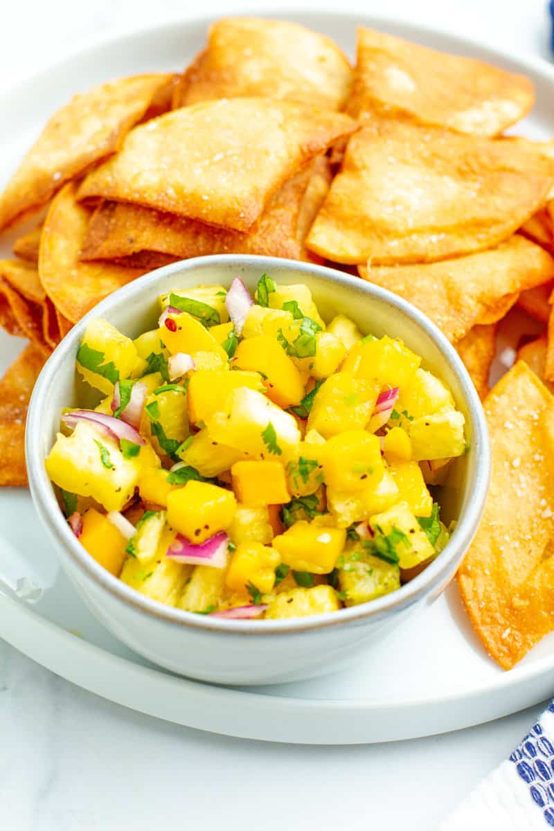 Pineapple Mango Salsa recipe close up