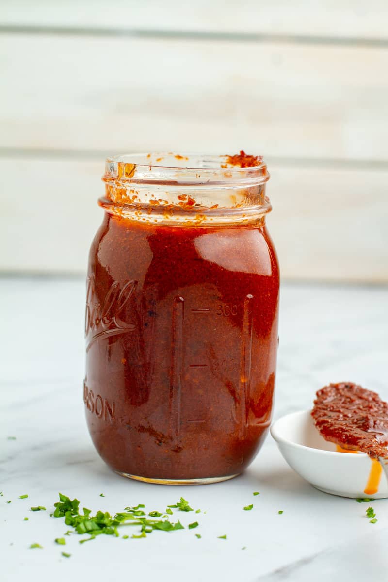 Sun-Dried Tomato Vinaigrette in a mason jar