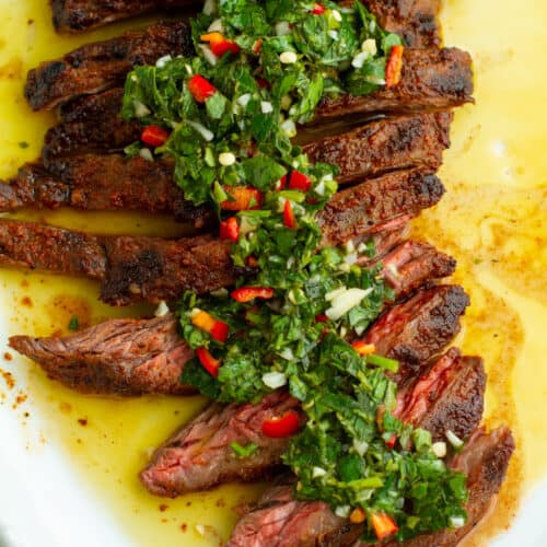Grilled Skirt Steak with Chimichurri Sauce