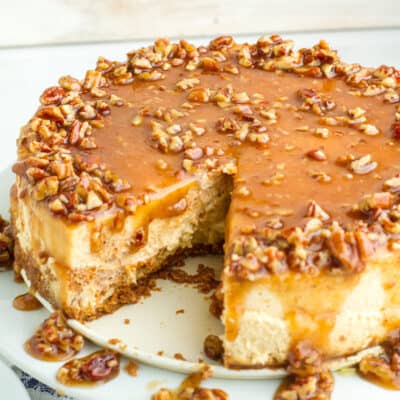Sweet Potato Cheesecake with Butter Pecan Sauce