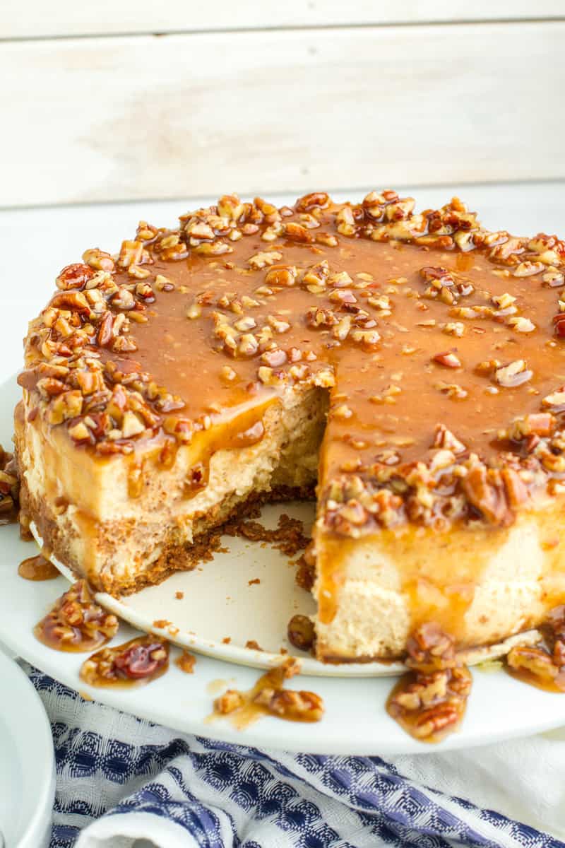 Sweet Potato Cheesecake with Butter Pecan Sauce