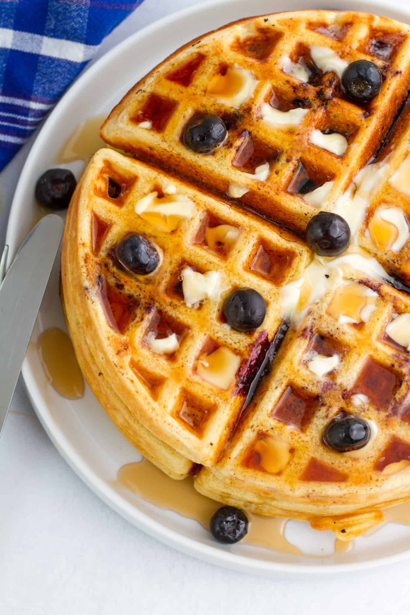 Homemade Blueberry Waffles Temple