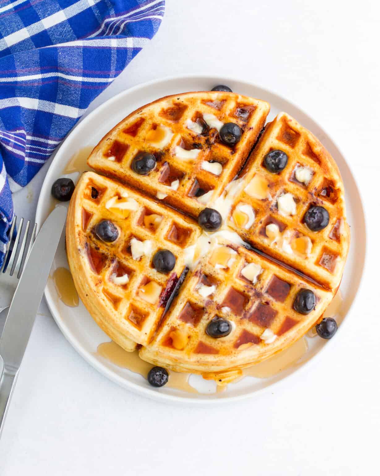 Homemade Blueberry Waffles Temple