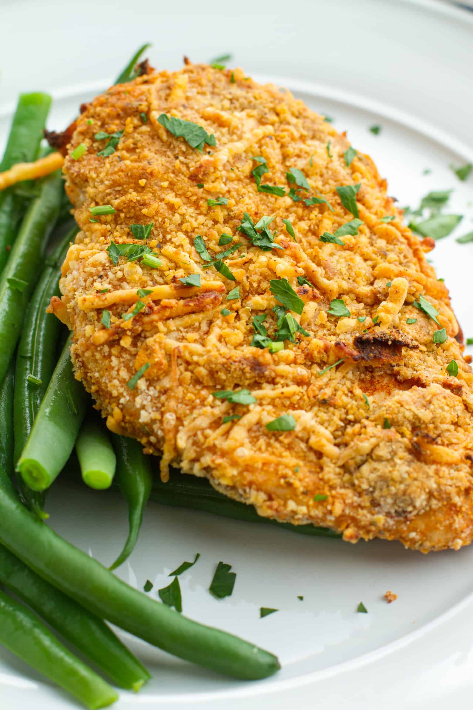 Parmesan Crusted Chicken (Air Fryer) on a plate.