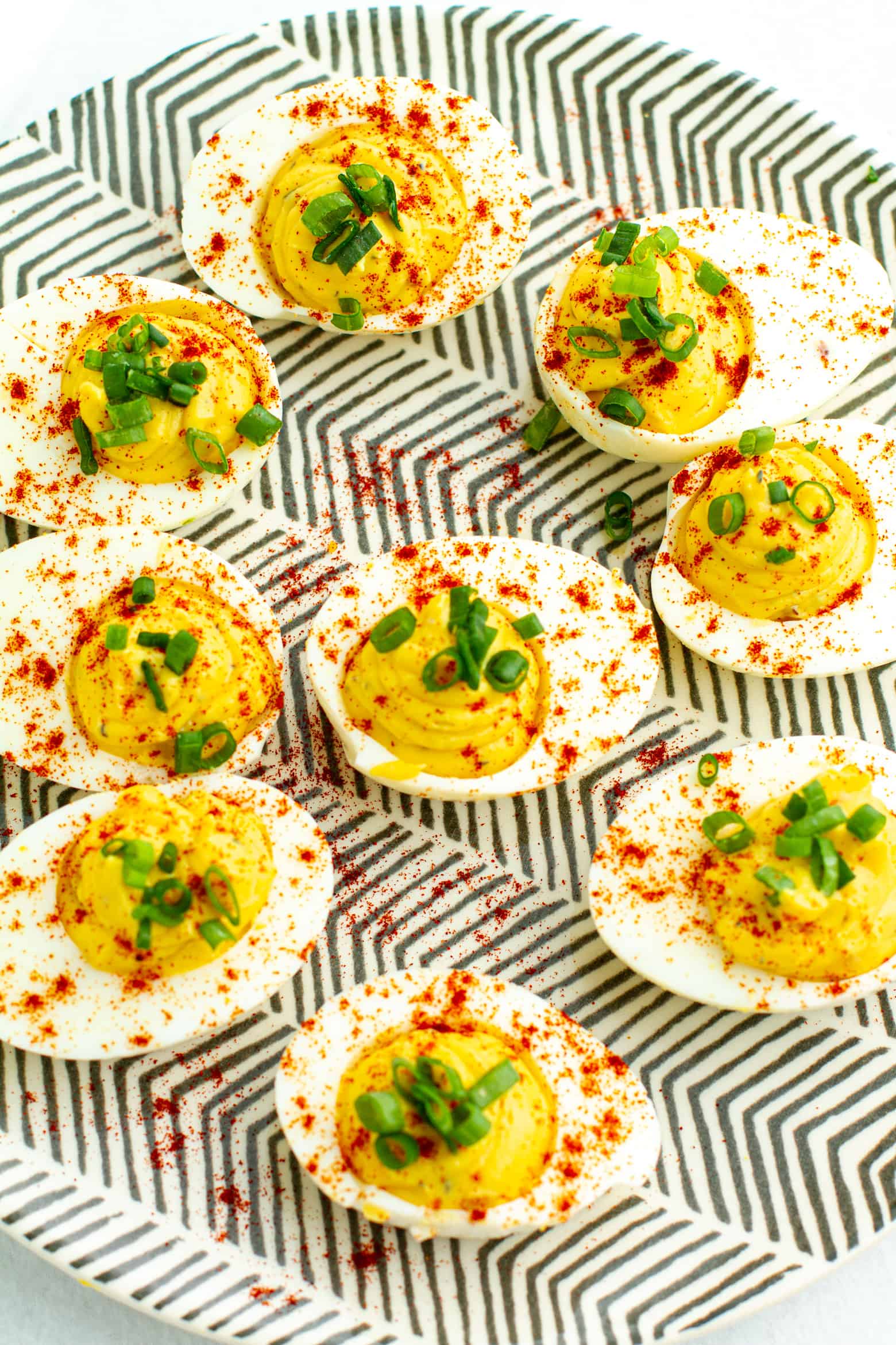 Southern Deviled Eggs on a plate.