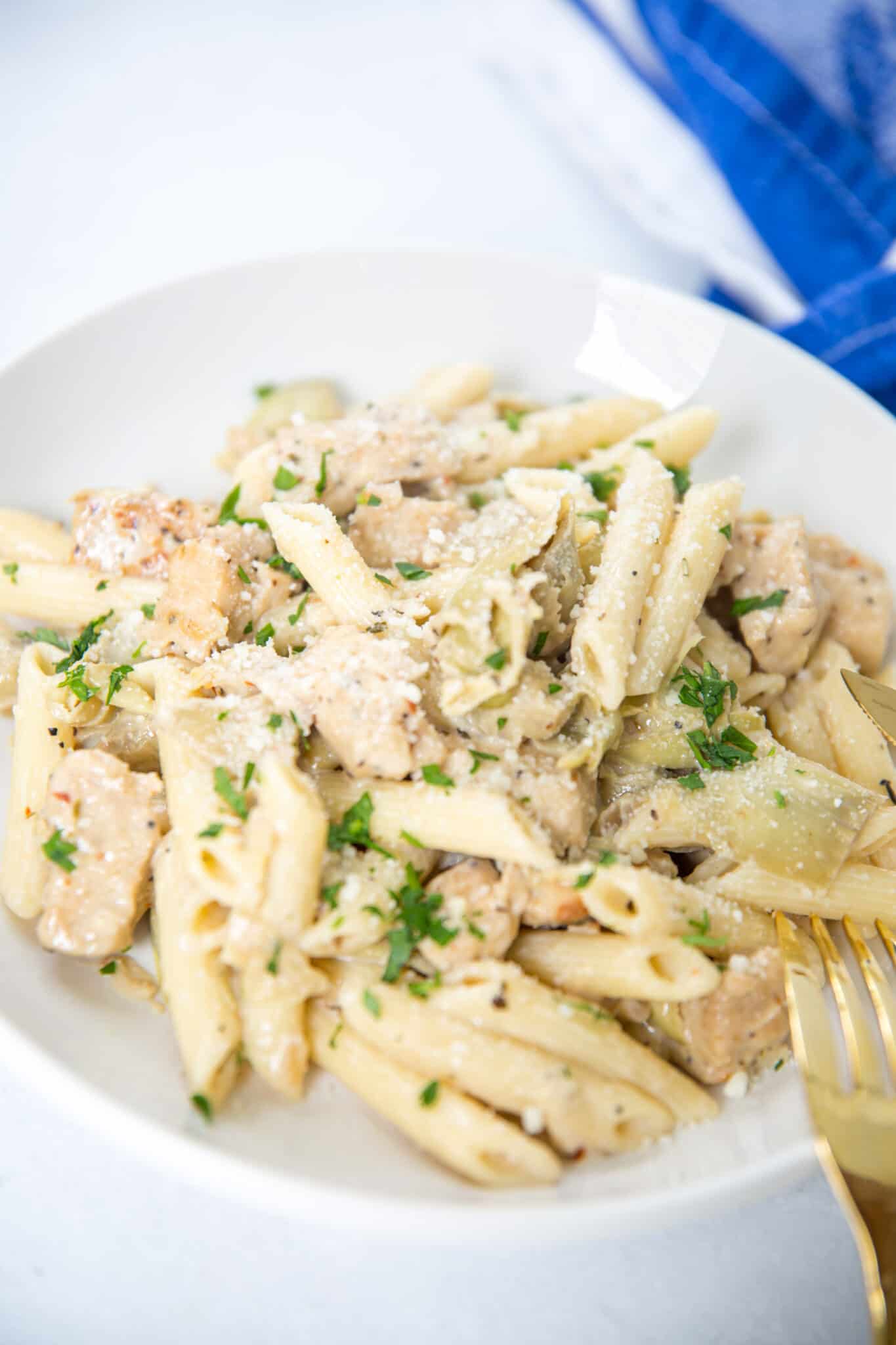 Creamy Chicken Artichoke Pasta Temple
