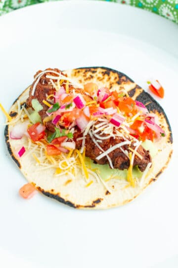 Fried Chicken Taco on a plate.