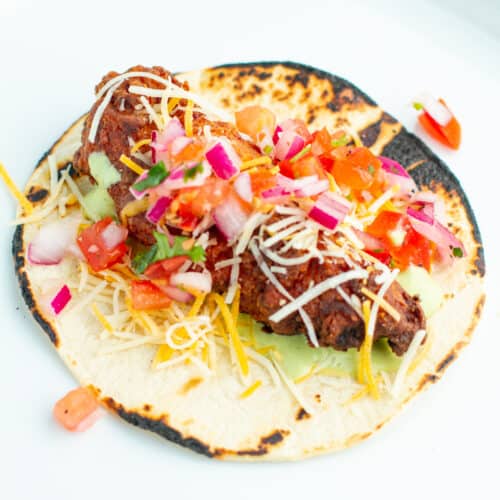 Fried Chicken Taco on a plate.