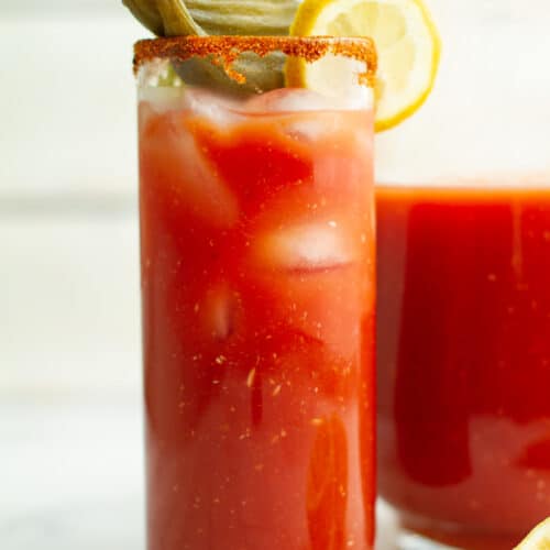 New Orleans Bloody Mary in a glass.