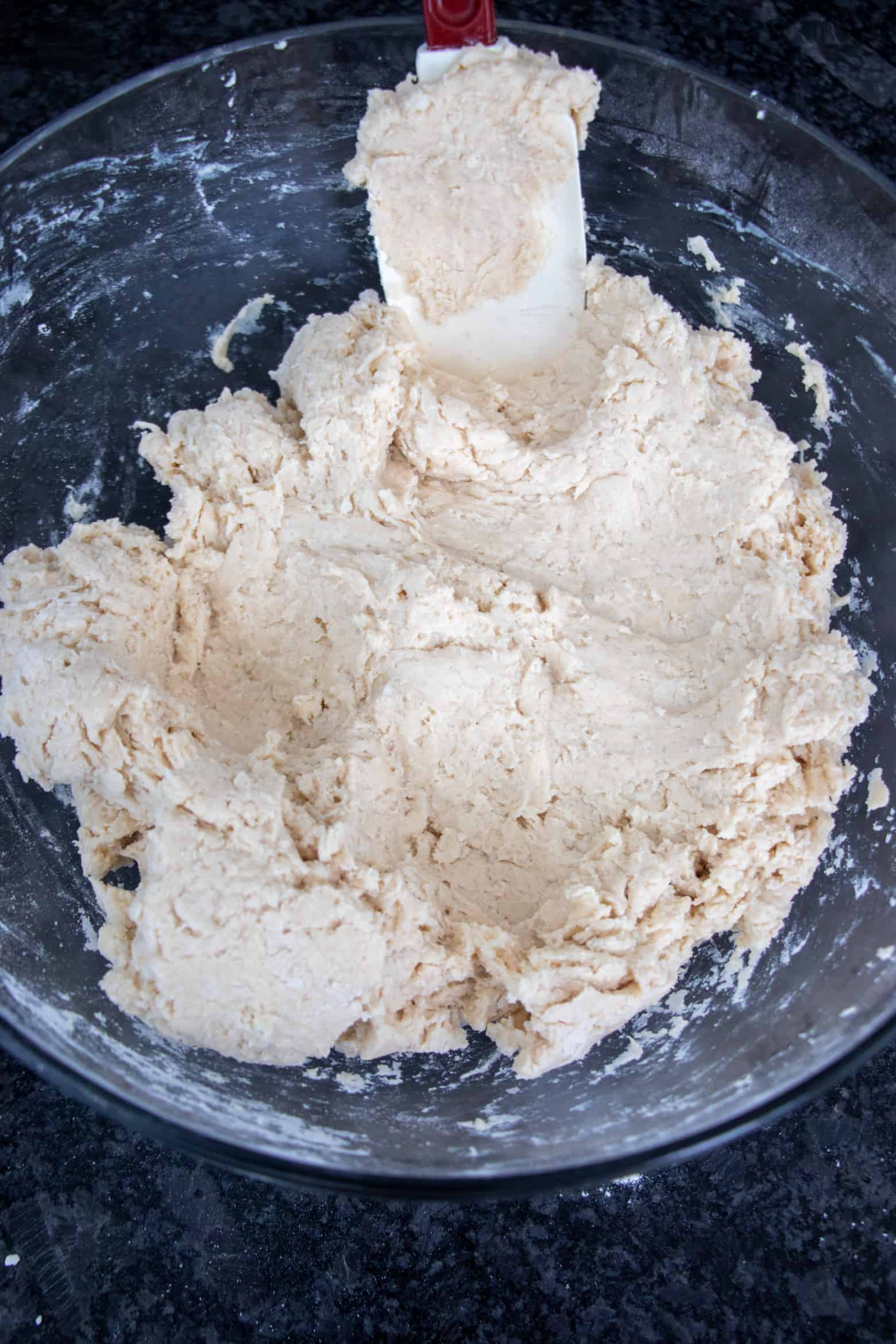 Pie dough mixed together.