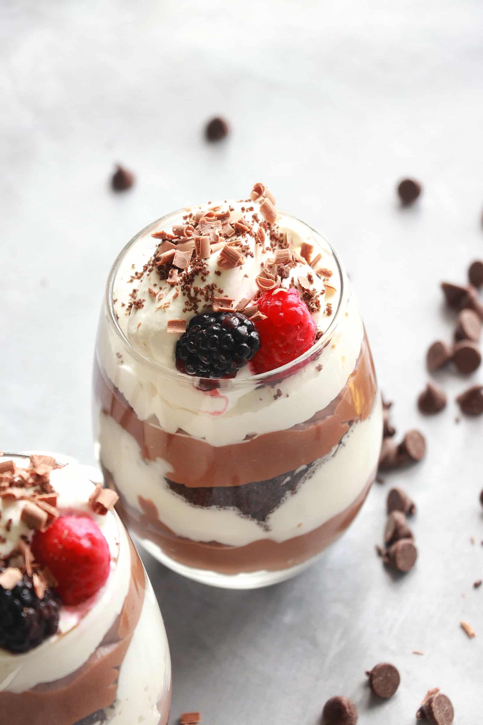 Velvety Chocolate Parfait in a glass
