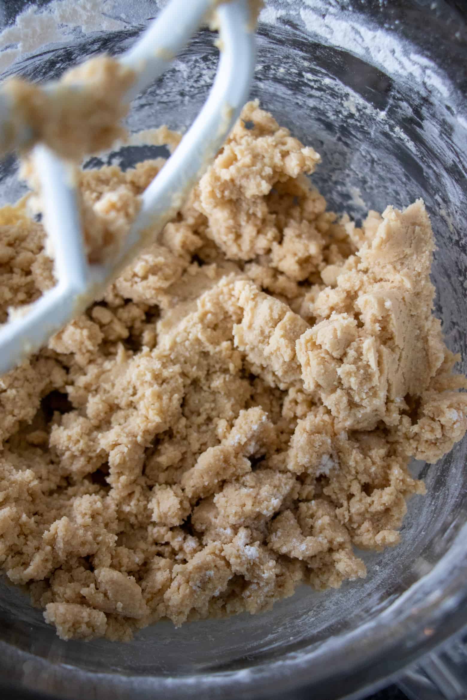 cookie batter creamed with dry ingredients