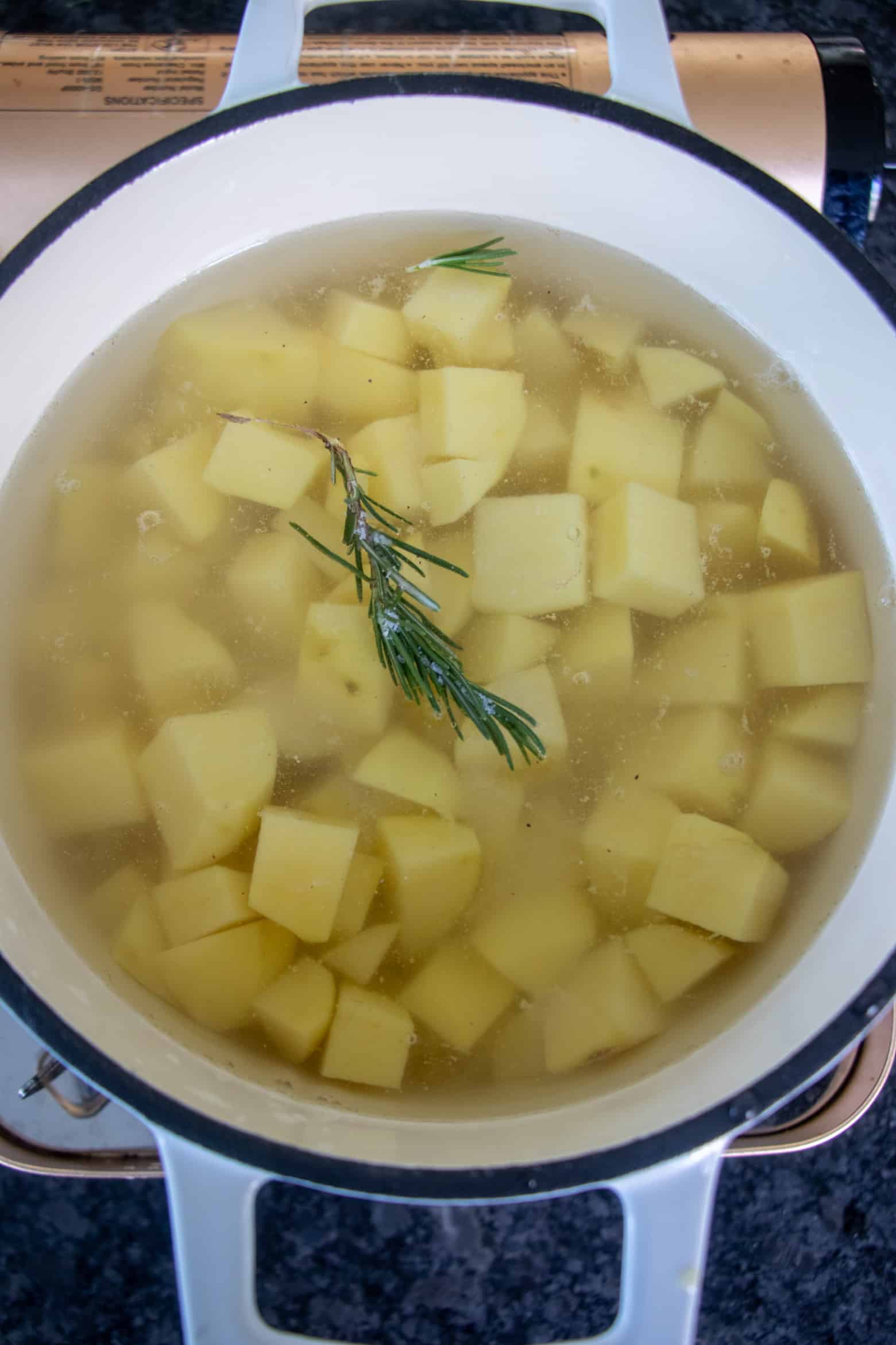 potatoes in a pot with water
