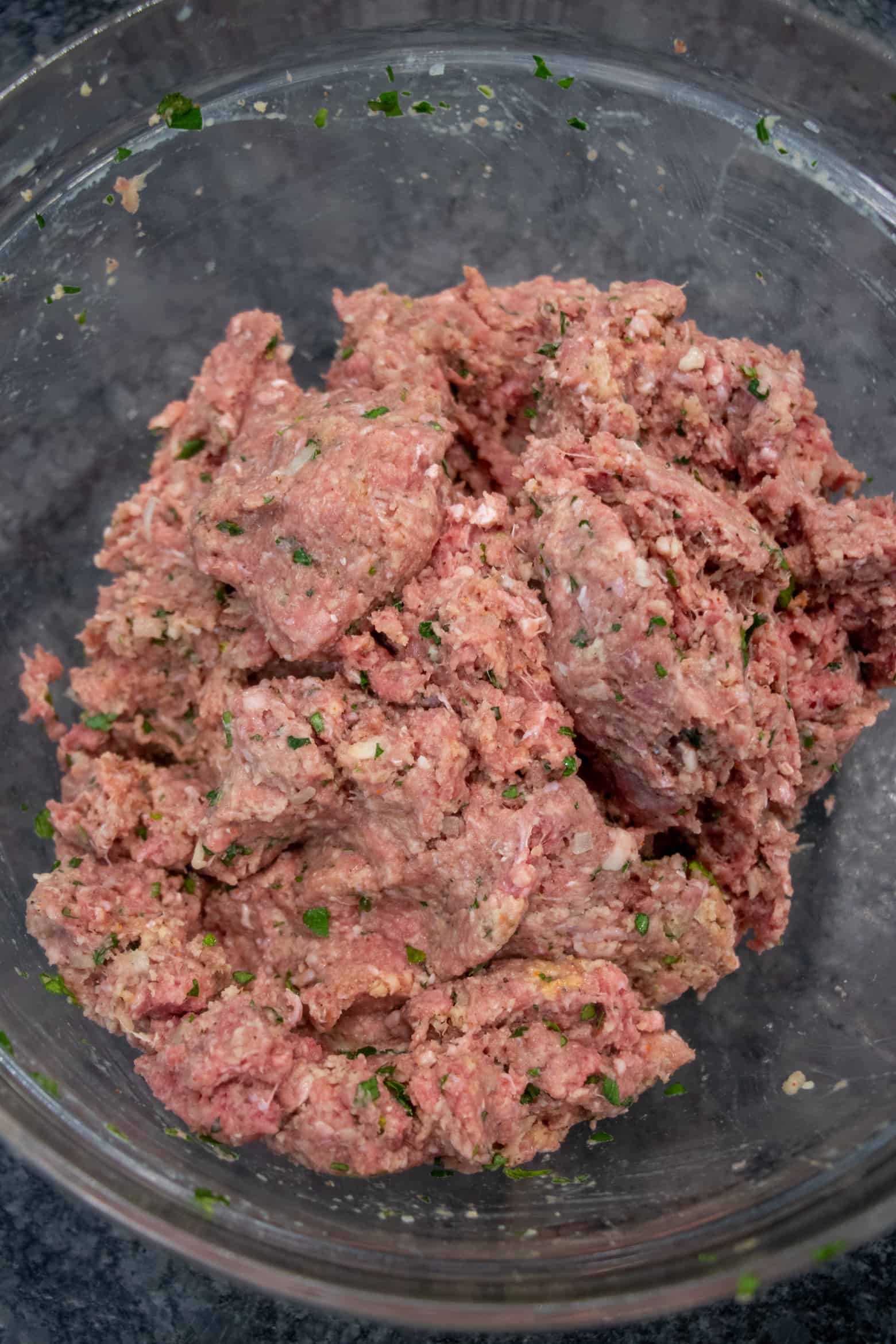 bbq meatballs mixture fully combined.