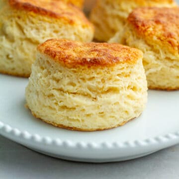 Flaky Buttermilk Biscuits on a platter.