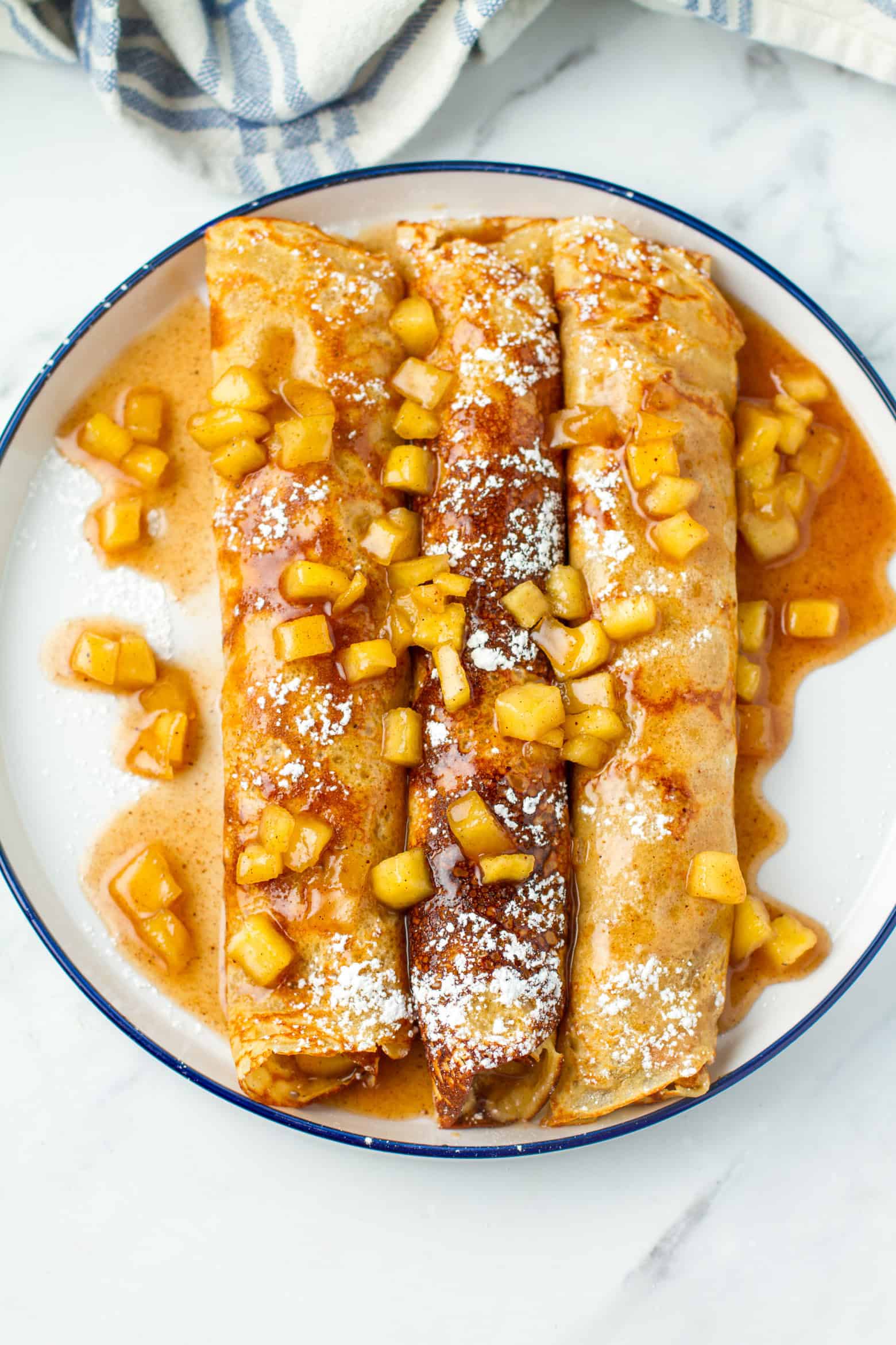 Apple Crepes on a plate.