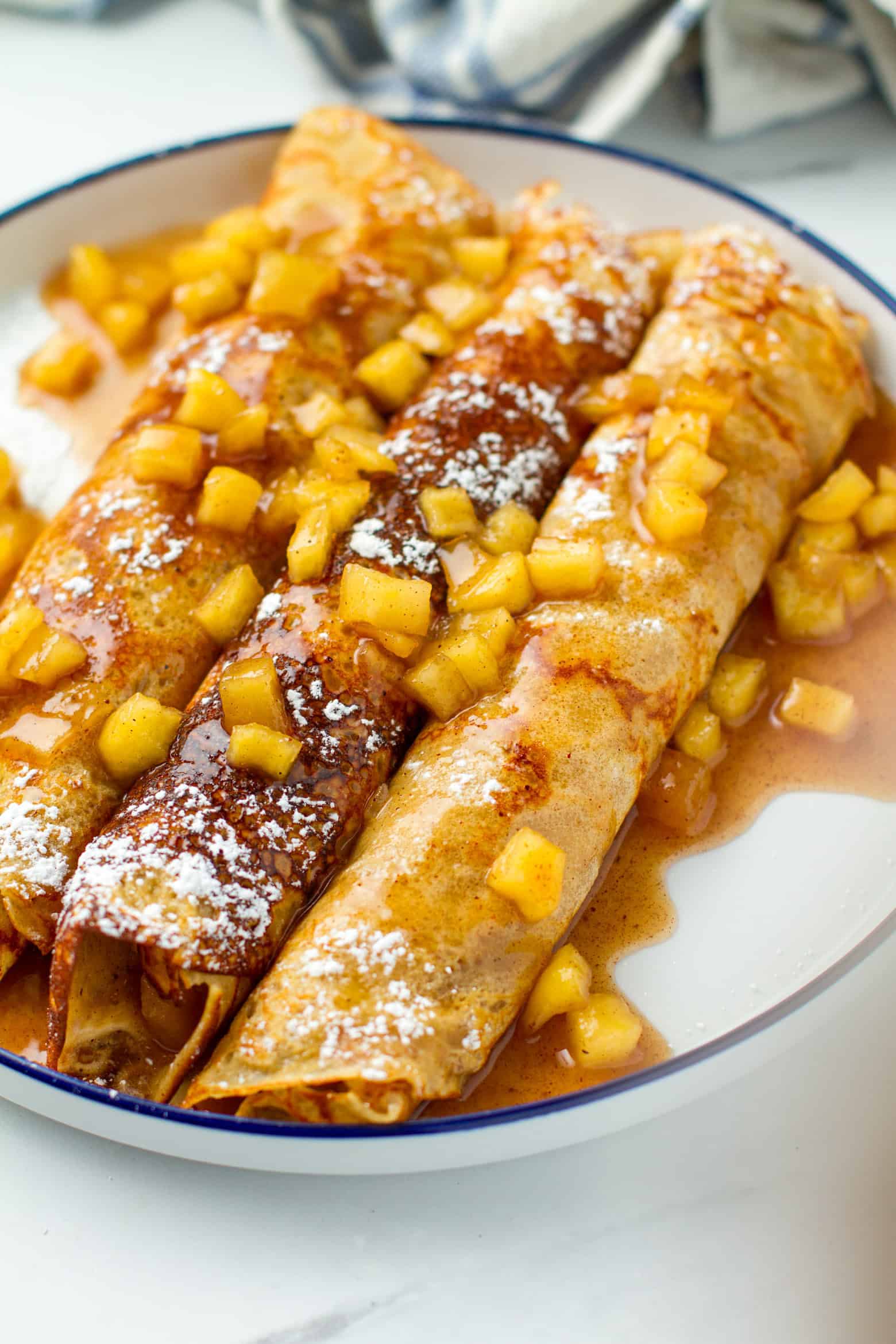 Apple Crepes on a plate.