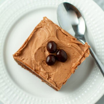 Chocolate Espresso Cake on a plate.