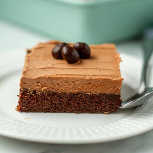 Chocolate Espresso Cake on a plate.