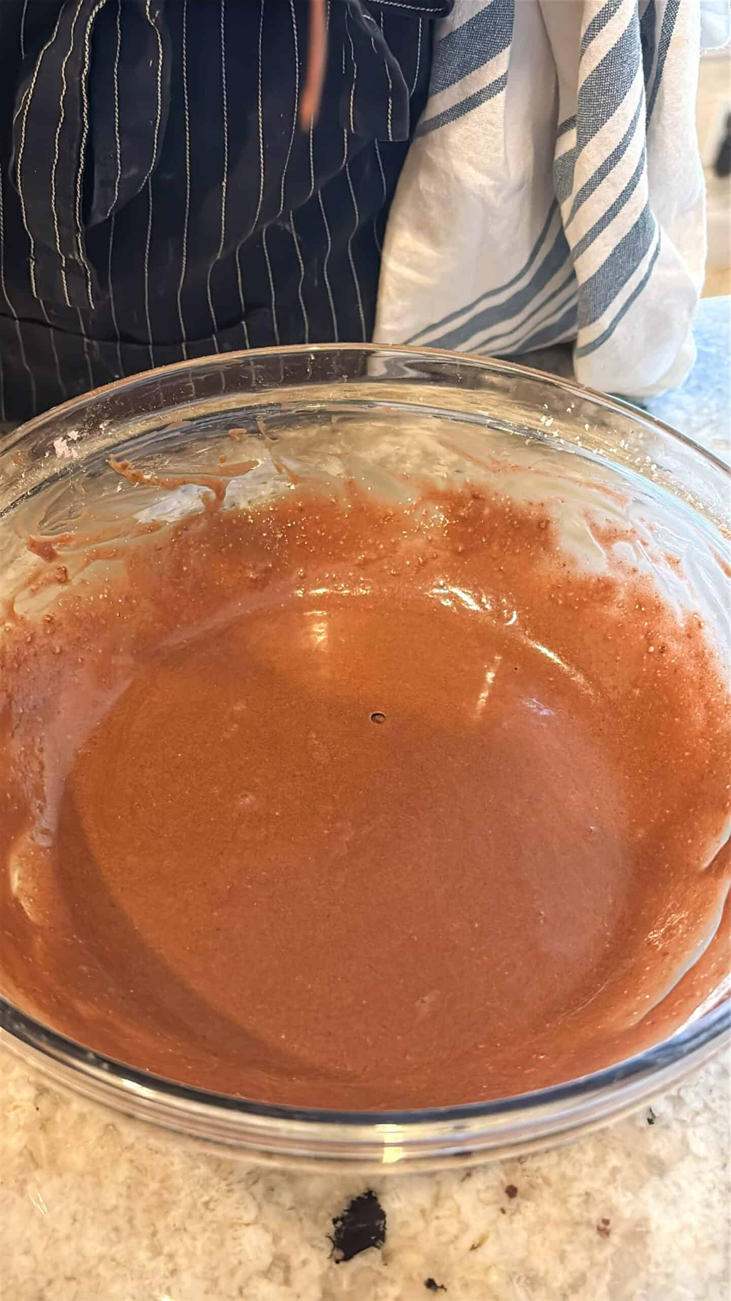 Chocolate glaze in a bowl.