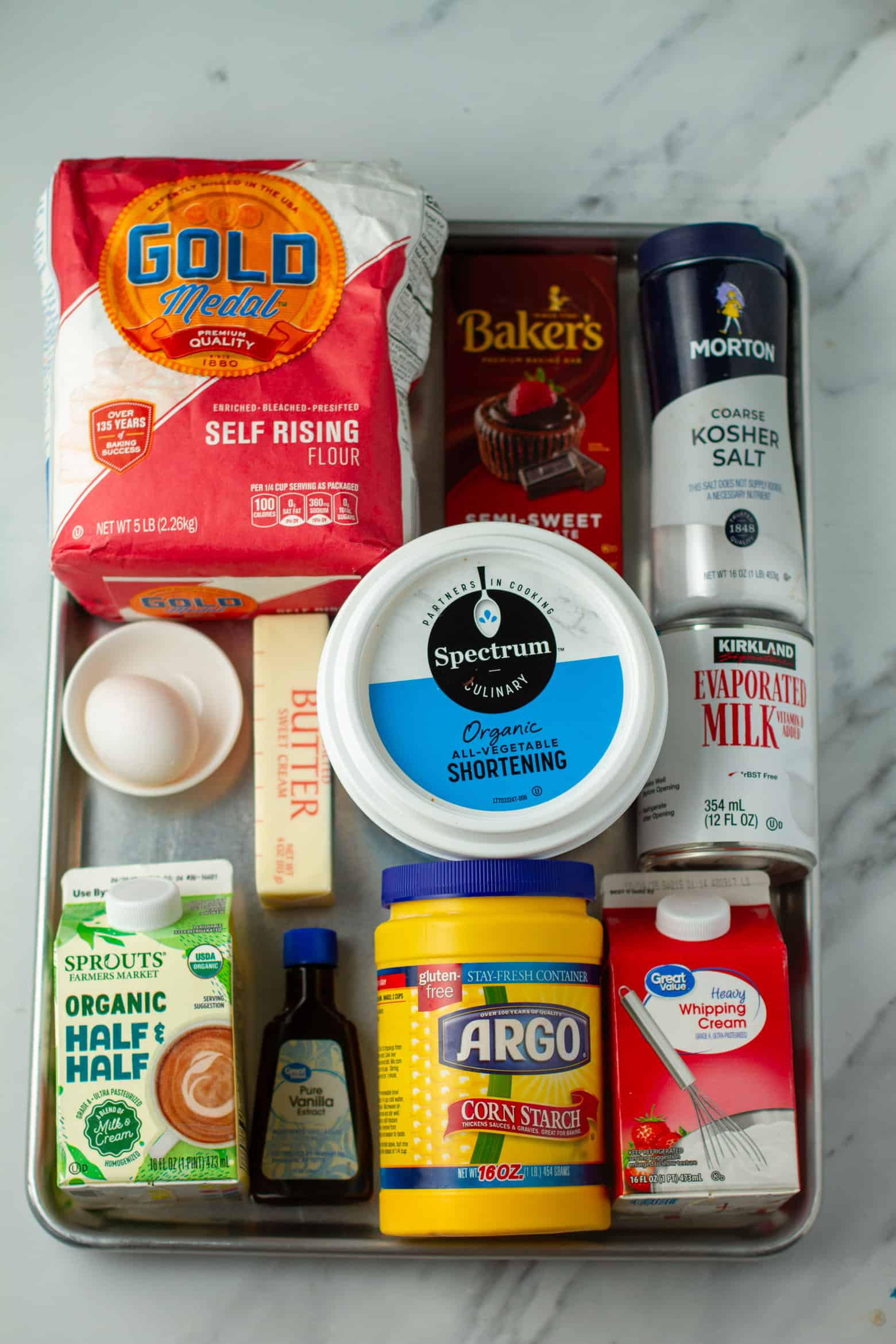 Chocolate hand pies ingredients.