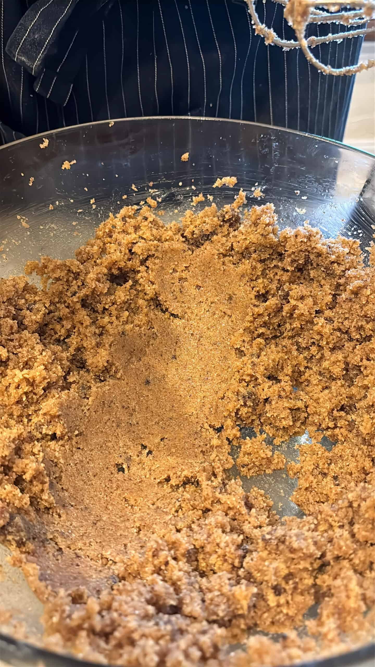 Cream butter and sugars in a mixing bowl.