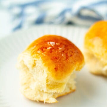 Honey butter roll on a plate.
