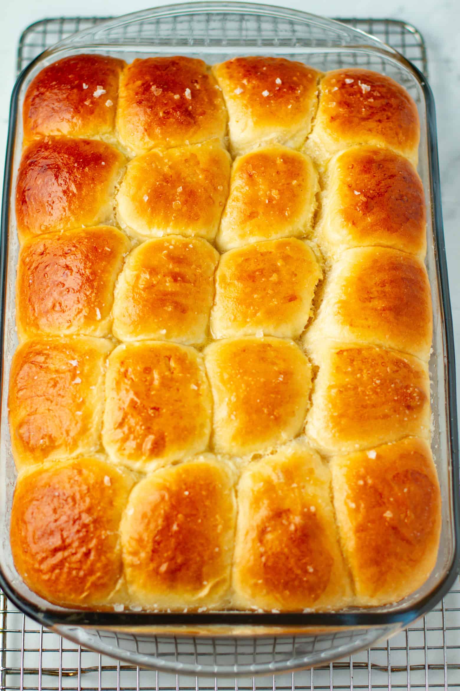 Overhead shot of Honey Butter Rolls