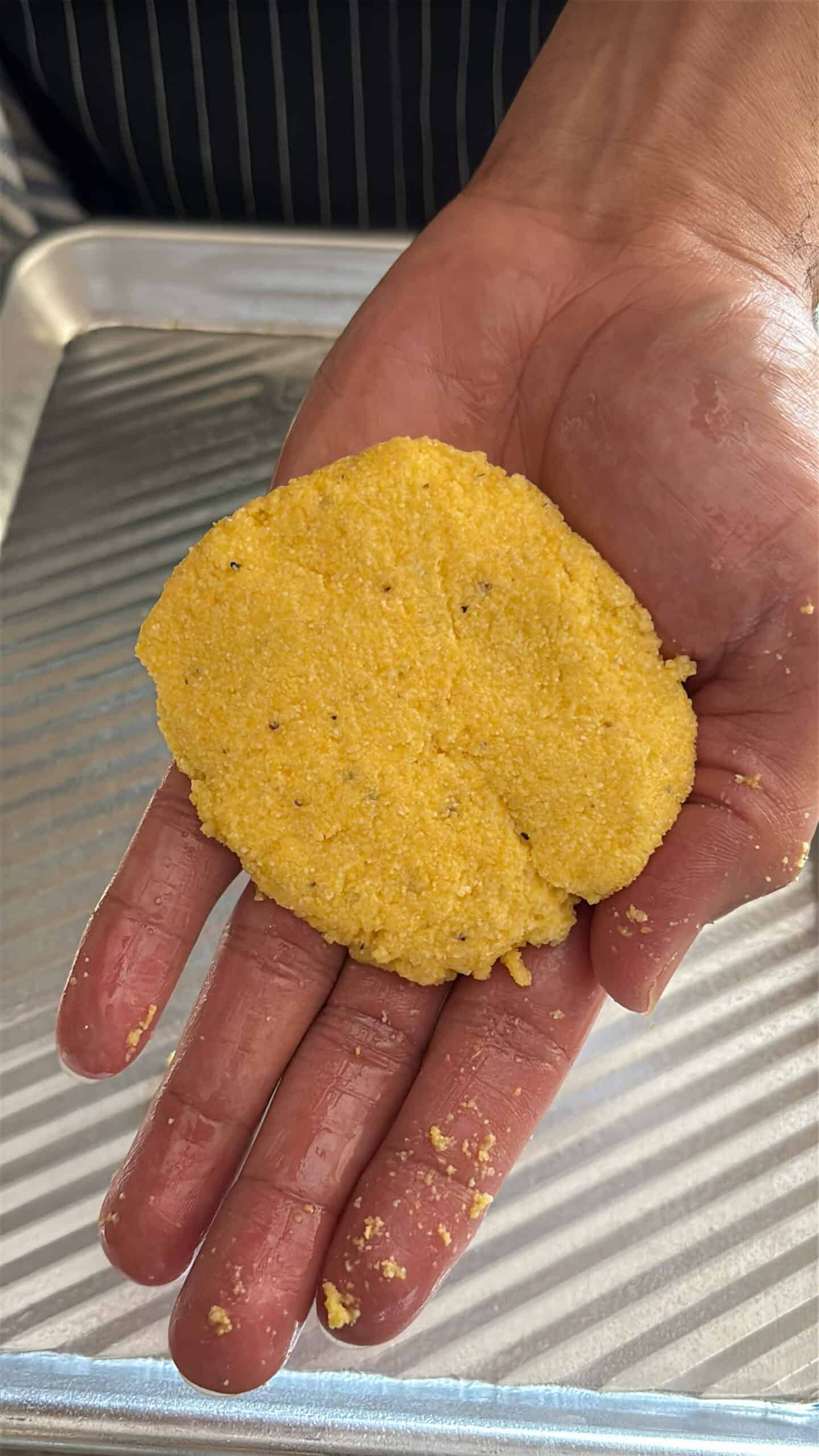 Hot water cornbread patty.