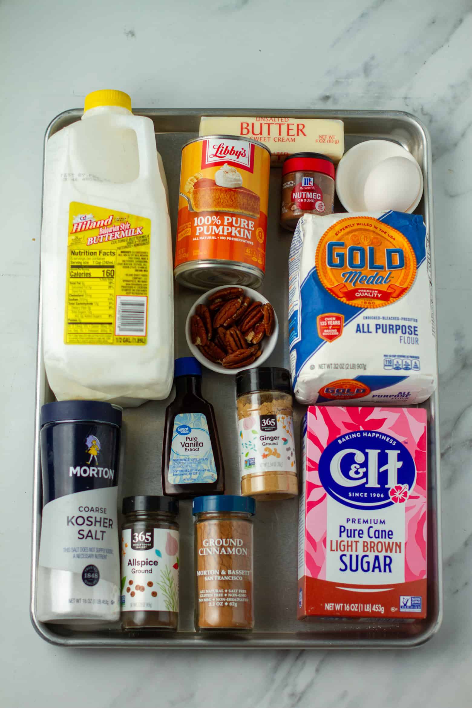 Pumpkin Pecan Waffles ingredients.